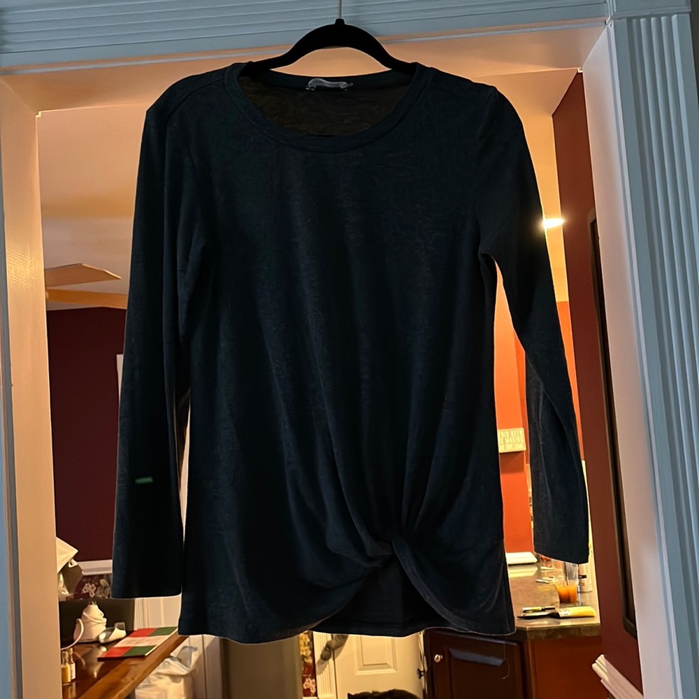 Side knot long sleeve shirt- grey